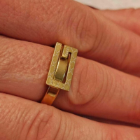 пръстен от медицинска стомана с 18к златно покритие  , снимка 6 - Пръстени - 44602844