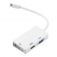 3в1 адаптер Mini Display Port / Thunderbolt към  HDMI - DVI -  VGA, снимка 8 - Кабели и адаптери - 34848046