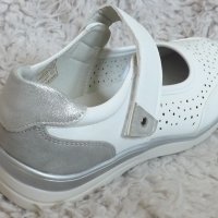 Обувки, бели, с каишка, код 312/ББ1/35, снимка 6 - Дамски ежедневни обувки - 41310217