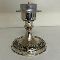 Vintage сребърен свещник 800 проба, снимка 3 - Антикварни и старинни предмети - 44298064
