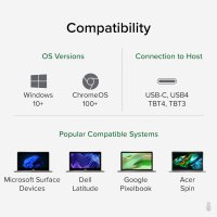 Plugable USB C докинг станция с 2 HDMI порта 4K 60Hz,65W,1xUSB-C,3xUSB, снимка 5 - Други - 44477229