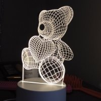 Холограмна 3D LED лампа Мече ,USB, снимка 5 - Настолни лампи - 41714279