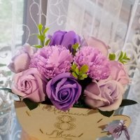 Чаши със сапунени цветя, снимка 5 - Подаръци за жени - 39594441