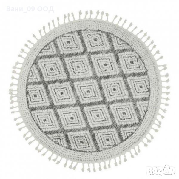 120см Красив кръгъл килим с ресни, снимка 1