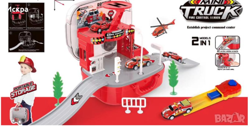 Пожарникарски комплект играчка / Включва: 72 части, снимка 1