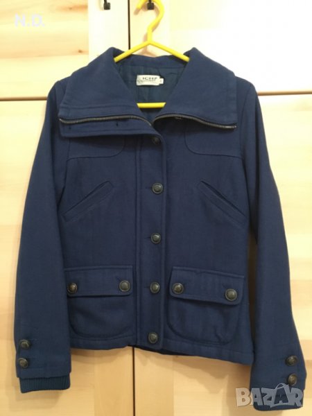 Дамско/тийнеджърско тъмносиньо късо палто Ichi, размер 34/S, снимка 1