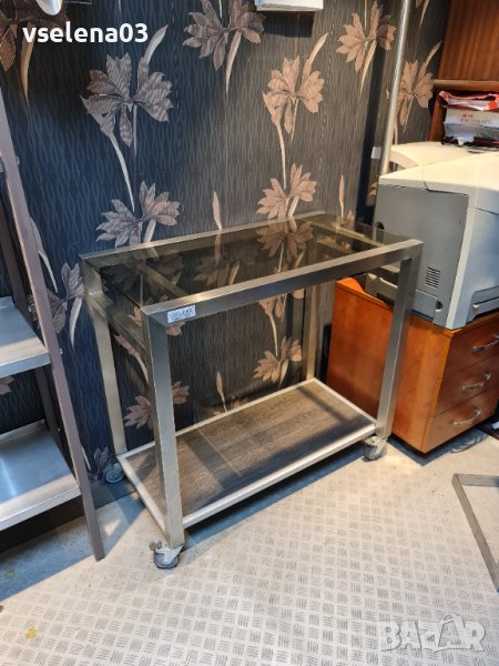  Маса комбинация от инокс и стъкло, снимка 1