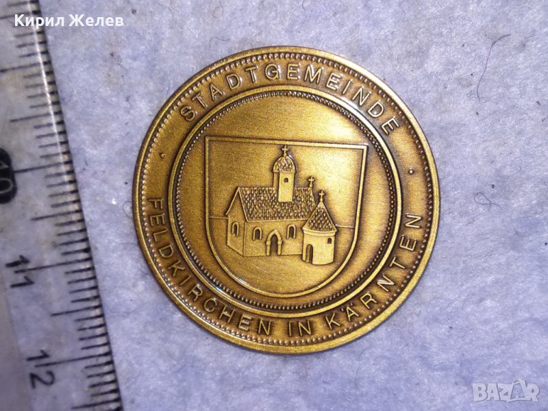 КРАСИВ ЮБИЛЕЕН КОЛЕКЦИОНЕРСКИ ПЛАКЕТ АВСТРИЯ ГРАДСКА ЦЪРКВА ДВУСТРАНЕН 38552, снимка 1