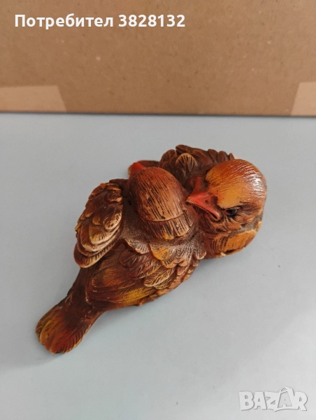 Фигурка гушкащи се врабчета, снимка 1