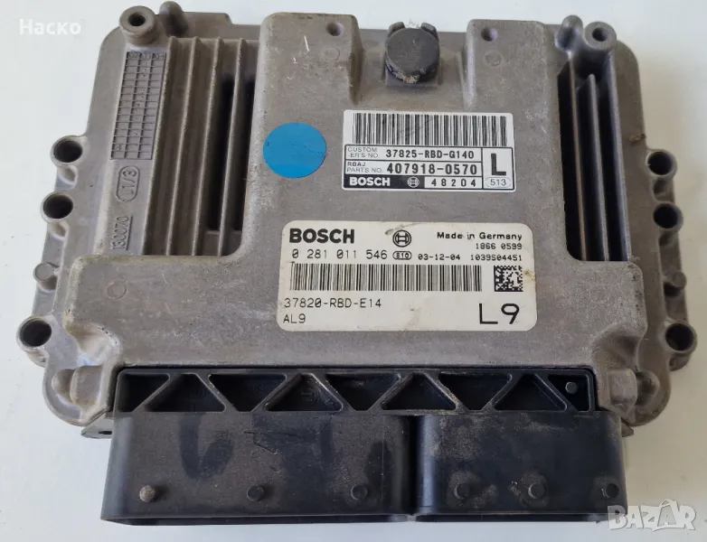 Компютър ЕКУ ECU Хонда Акорд 7 VII 2.2 140 к.с. Honda Accord 7 VII 2.2 140 hp i-CTDi 0 281 011 546, снимка 1