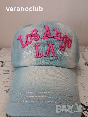 Дамска дънкова шапка LA, снимка 1