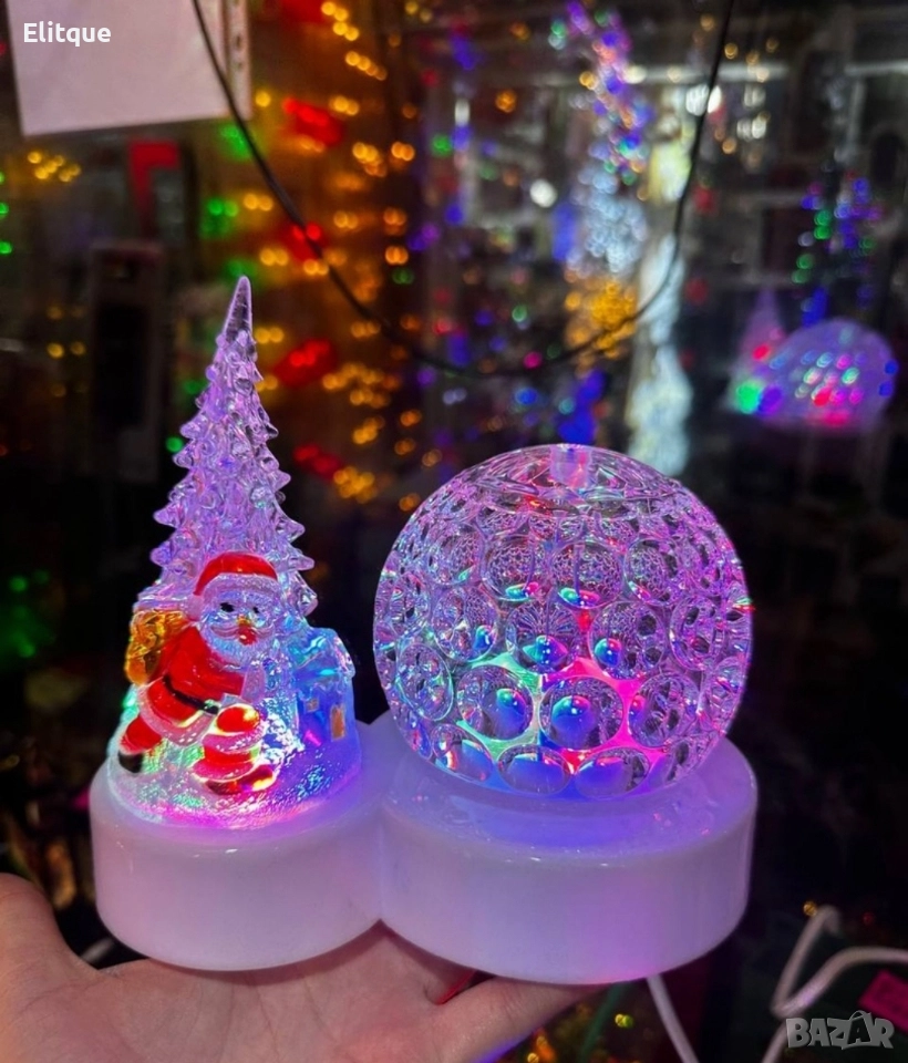 Коледна LED лампа с декоративни орнаменти, снимка 1