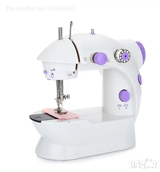 Преносима мини шевна машина с педал, Батерия или мрежово захранване, снимка 1