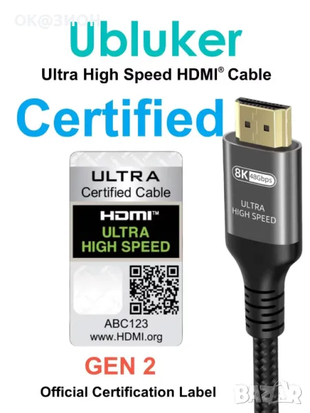 8K HDMI 2.1 Cable 2M, снимка 1