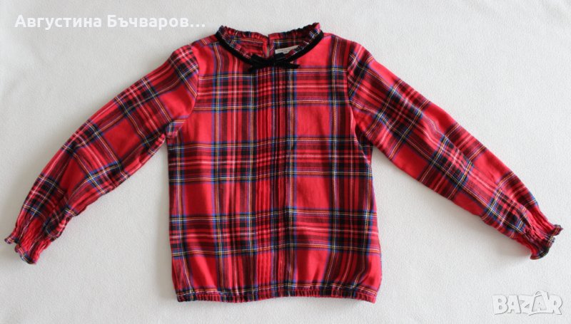 Червена риза (каре) с дълъг ръкав Sinsay - 128 см, снимка 1