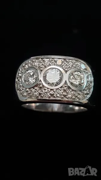 Златен пръстен с брилянти, снимка 1