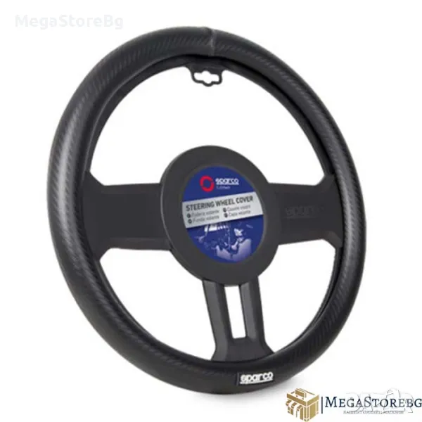 Калъф за волан SPARCO - SPS127BK черно карбон, снимка 1