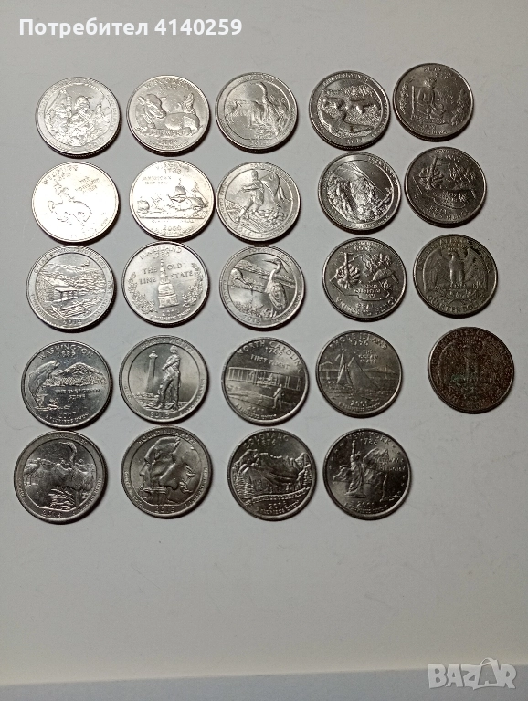 САЩ МОНЕТИ 1/4 Куортър долар 2016 2017 Г , снимка 1