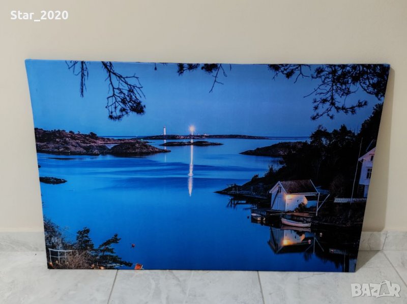 Светеща картина с LED осветление - езерото, снимка 1