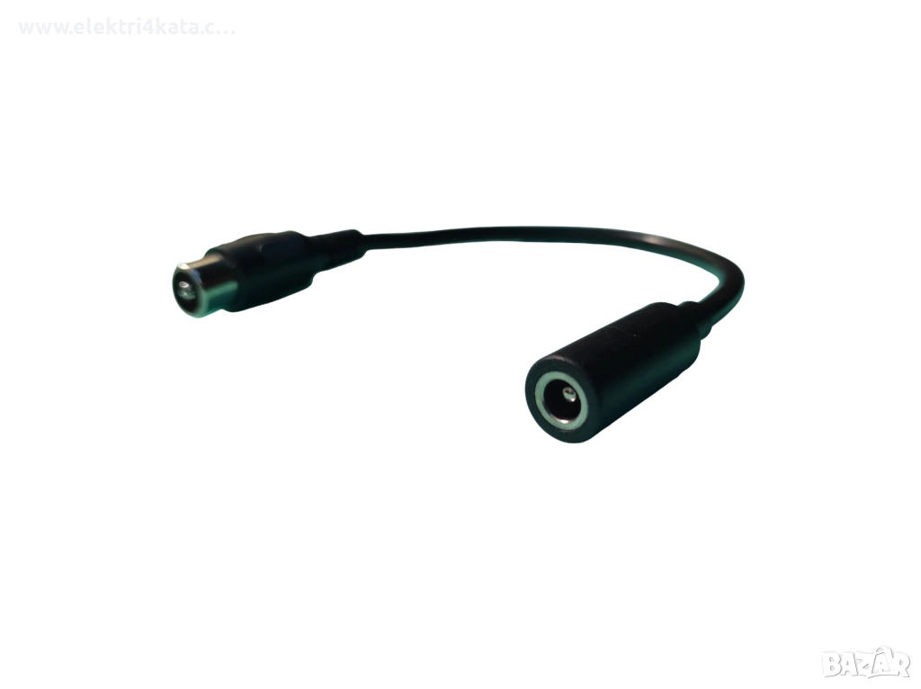 Адаптерен кабел DC 5.5 x 2.5 мм към RCA 10mm, снимка 1
