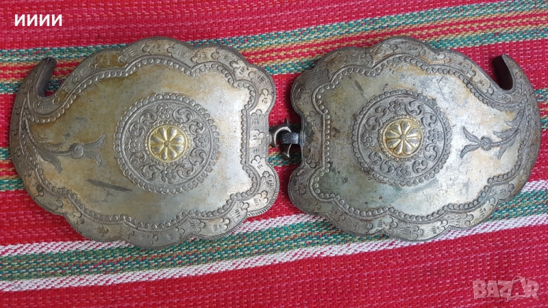 Сребърни пафти с позлата , снимка 1