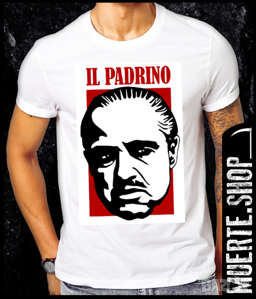 Тениска с щампа IL PADRINO STENCIL, снимка 1