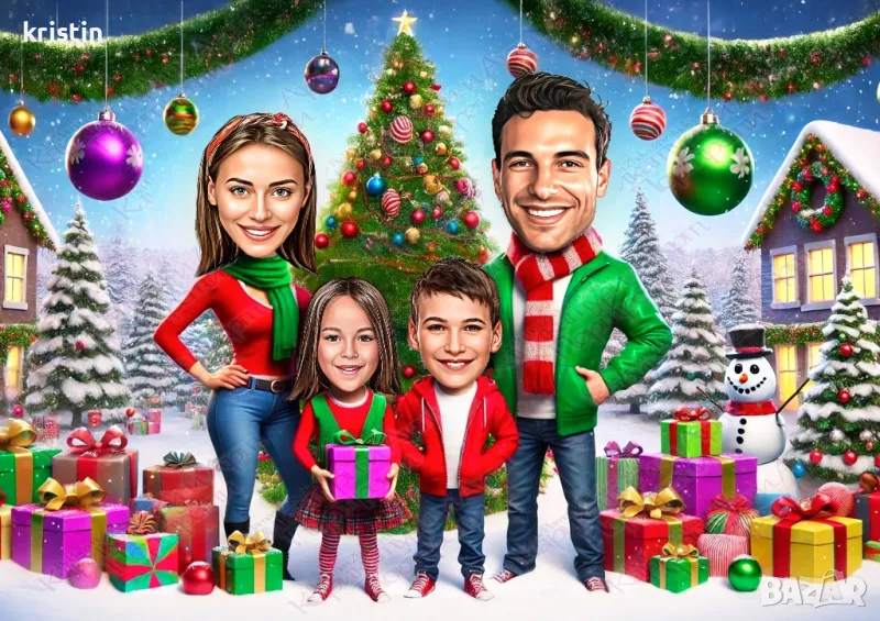 коледна карикатура за цялото семейното , снимка 1