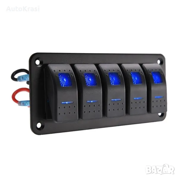 Панел за вграждане с 5 бутона ON-OFF универсални 12-24V за лед светлини - C00500, снимка 1