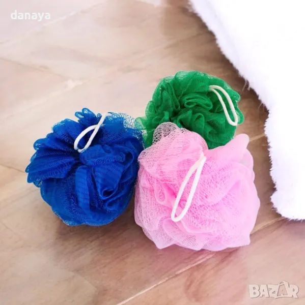 5362 Цветна гъба за баня Панделка, 40 гр., снимка 1