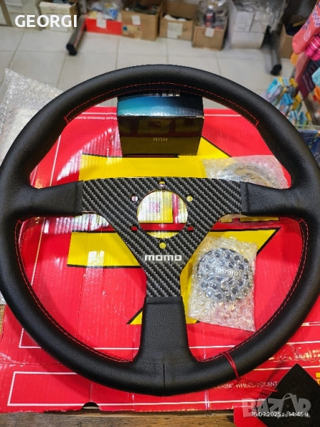 МОМО спортен кожен волан карбон., снимка 1