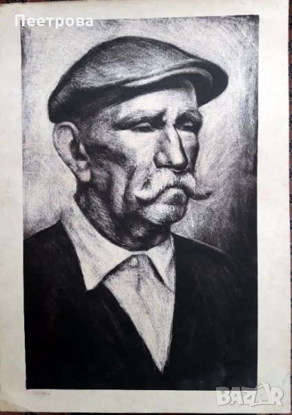 Литография на рисунка върху картон, средата на миналия век., снимка 1