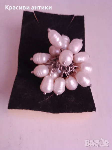 Пръстен самонагаждаш с натурална перла, снимка 1