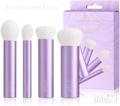 Нов комплект 4 броя Четки за Грим Кабуки Фон дьо тен Контур Пудра лице, снимка 1