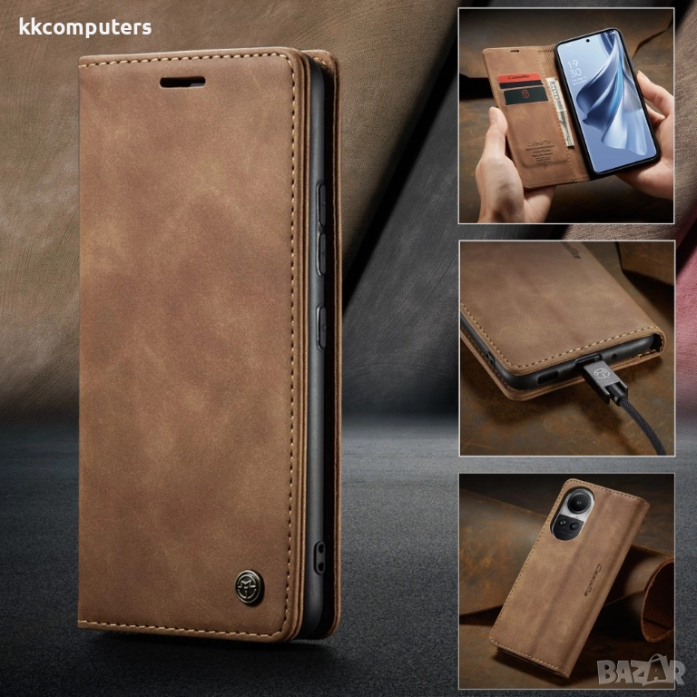 Oppo Reno12 Pro 5G CASEME Magnetic Wallet Кожен Калъф и Протектор, снимка 1