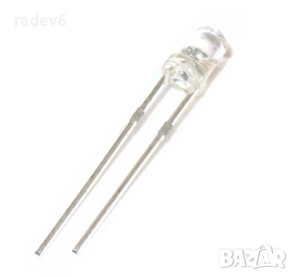 Светодиод 3MM бял, LED F3, снимка 1