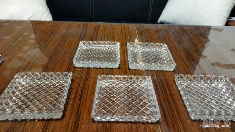 кристални чинийки за десерт , снимка 1