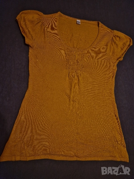 Дамска туника горчица С/М без забележки плетиво , снимка 1