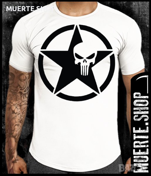 Тениска с щампа PUNISHER BLACK STAR, снимка 1