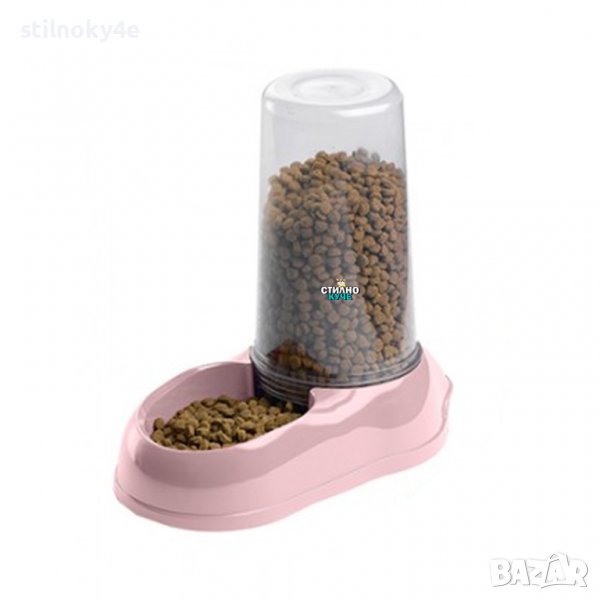Разпределител/Диспенсър за храна или вода за домашни любимци в розов цвят Хранилка за куче/коте, снимка 1