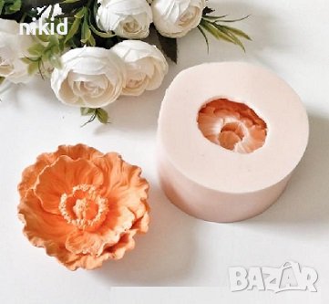 3D Грамаден полски Мак цвете силиконов молд форма фондан гипс шоколад свещ декор, снимка 1