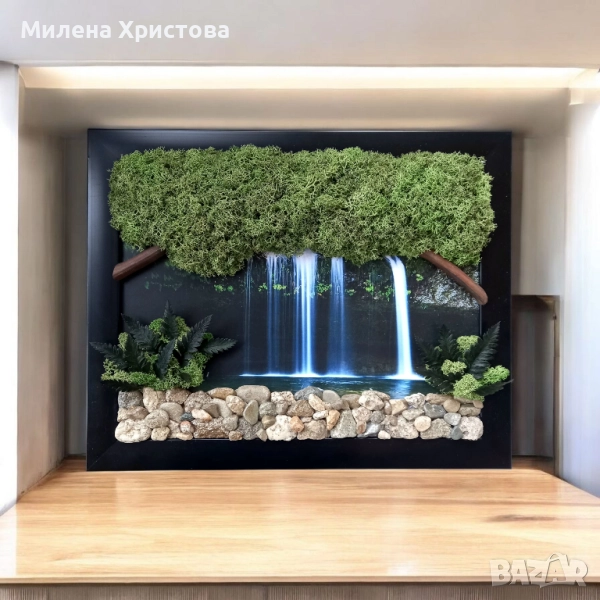 Картина със скандинавски мъх "Мелодия на водата", снимка 1