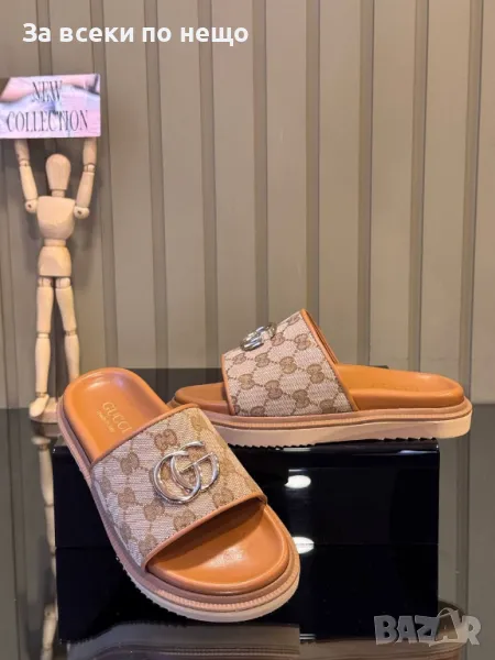 Gucci Дамски Бежови Чехли Гучи Код E328, снимка 1