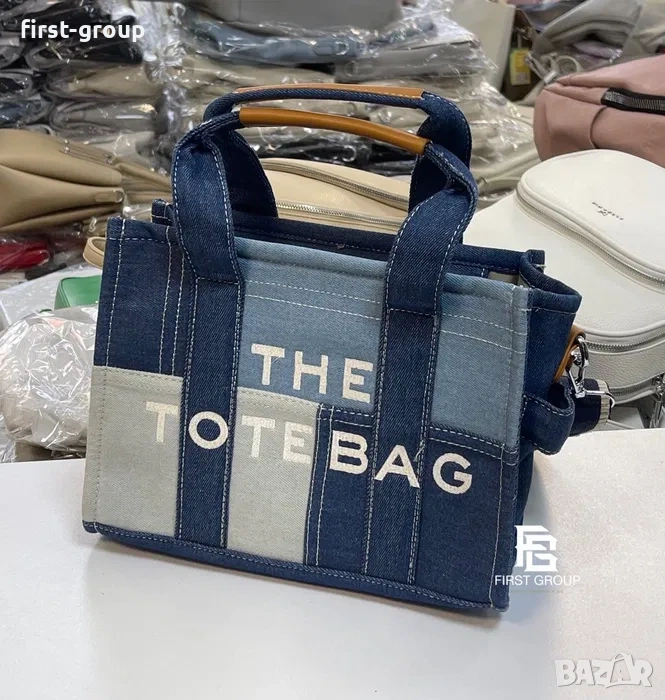 Мини Дамска дънкова чанта The Tote Bag, снимка 1