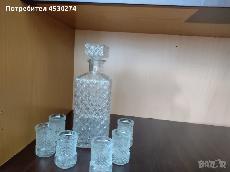 Два кристални сервиза за спиртни напитки, снимка 1