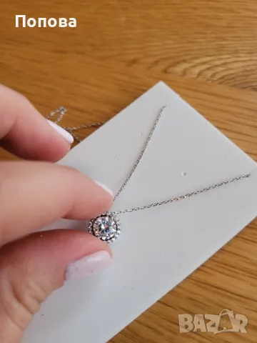 Сребърно колие с висулка, снимка 3 - Колиета, медальони, синджири - 49335349