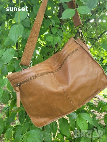 messenger bag ЕСТЕСТВЕНА кожа, кафява чанта работна( лаптоп, документи), снимка 11 - Чанти - 50617759