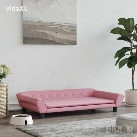 vidaXL Кучешко легло розово 100x50x21 см кадифе, снимка 2 - За кучета - 56146325