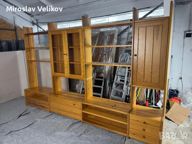 Холова секция от масивно дърво с гардероб, закачалка и деа шкафа за обувки , снимка 5 - Секции и витрини - 53470056