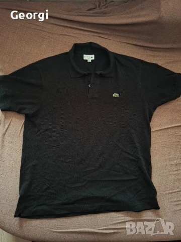 Тениска с яка Lacoste Classic Fit, размер XL, черна, снимка 1