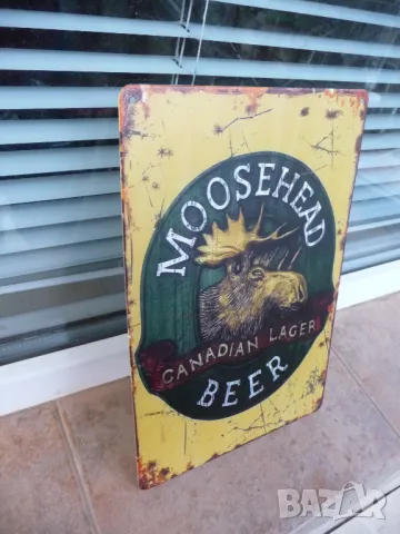 Метална табела Канадска бира Moosehead лос Канада Lager beer, снимка 2 - Рекламни табели - 49215180